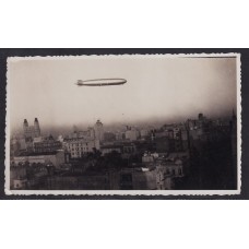 ZEPPELIN SOBRE BUENOS AIRES ANTIGUA FOTO TAMAÑO TARJETA POSTAL 1934